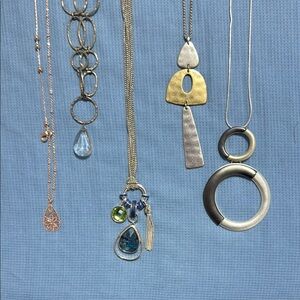 Silver and Gold Layered Necklace Collection